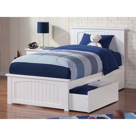 Atlantic Furniture Nantucket Twin XL Platform Bed with Matching Foot Board with 2 Urban Bed ...