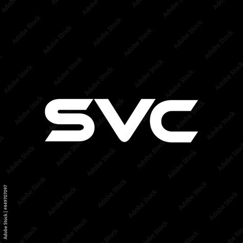 SVC letter logo design with black background in illustrator, vector logo modern alphabet font ...