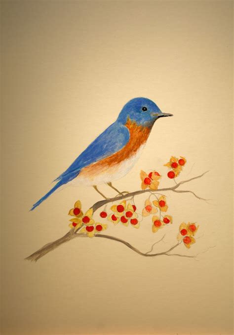 Painting An Eastern Bluebird In Acrylic (1)