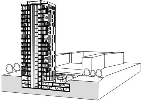 Perspective section of the building taken as an example. | Download ...