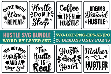 Hustle SVG Bundle Bundle · Creative Fabrica