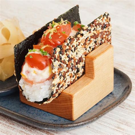 Custom Sushi Taco Holder Wood Temaki Holder Sushi Hand Roll Holder Wood ...