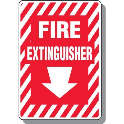 Fire Extinguisher with Arrow Down Signs | Fire Extinguisher Signs.com | Emedco