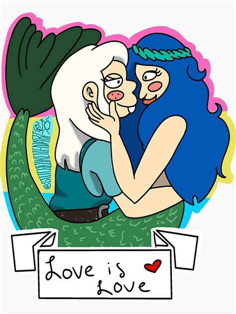 "Bean Mora Disenchantment Fanart Love Banner" Sticker for Sale by ...