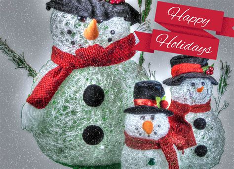 Happy Holidays Snowmen Free Stock Photo - Public Domain Pictures