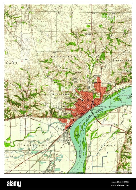 Muscatine iowa map Cut Out Stock Images & Pictures - Alamy