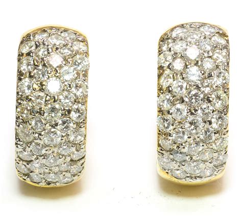 Pave Diamond Huggie Earrings in 14k Yellow Gold (3 ct TDW, VS1/VS2 Clarity, H/I | TNS Diamonds ...