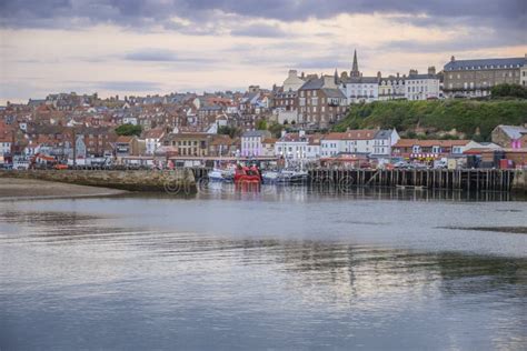 Whitby Harbour Viewed from the Harbour Stock Image - Image of maritime ...