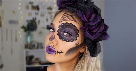 Sugar Skull Halloween Makeup Half Face