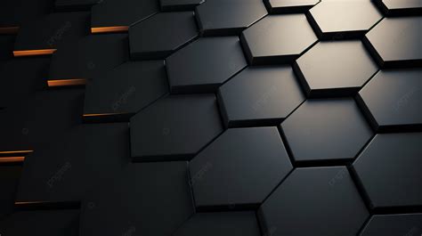 Black Abstract Hexagon Pattern And Texture Background, Modern Illustration, Black Cover ...