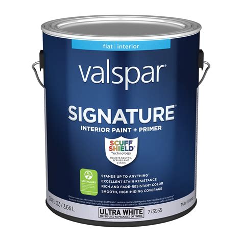 Shop Valspar Signature Flat Latex Paint and Primer in One (Actual Net ...