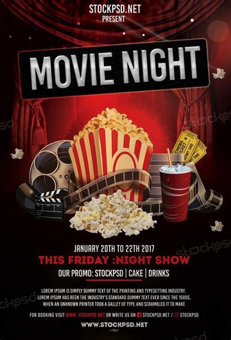 Movie Night Free Flyer Template - Download Flyer Templates