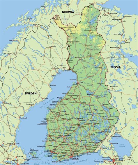 Cercle polaire en Finlande map - Carte du cercle polaire en Finlande (Europe du Nord - Europe)