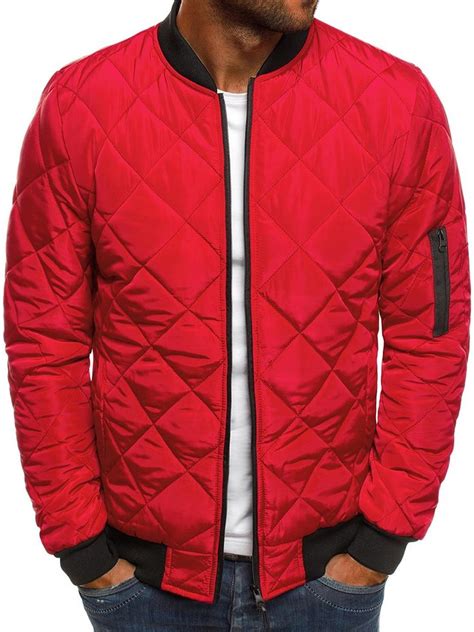 HIMONE Men's Bomber Jacket Men Diamond Quilted Jackets Baseball Jackets Varsity Winter Fall ...