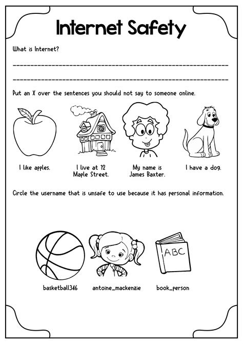 Free Online Safety Worksheets