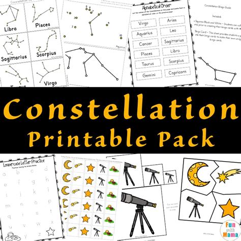 Constellation Cards For Kids Printable