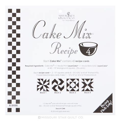 Cake Mix Recipe 4 by Miss Rosie's Quilt Co | Cake mix recipes, Paper ...