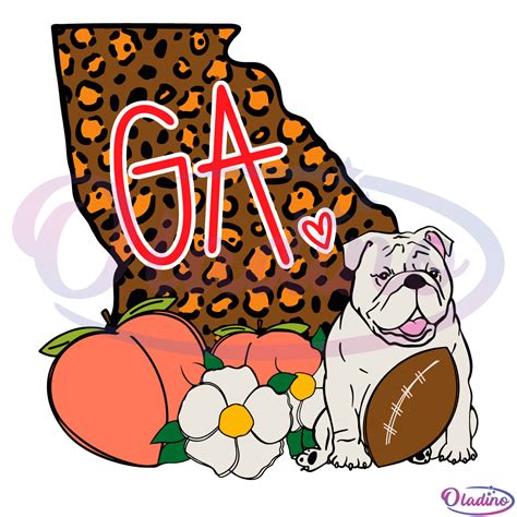 Georgia Football Peaches SVG Digital File, NCAA Georgia Bulldogs Svg