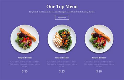 Our top menu HTML Template