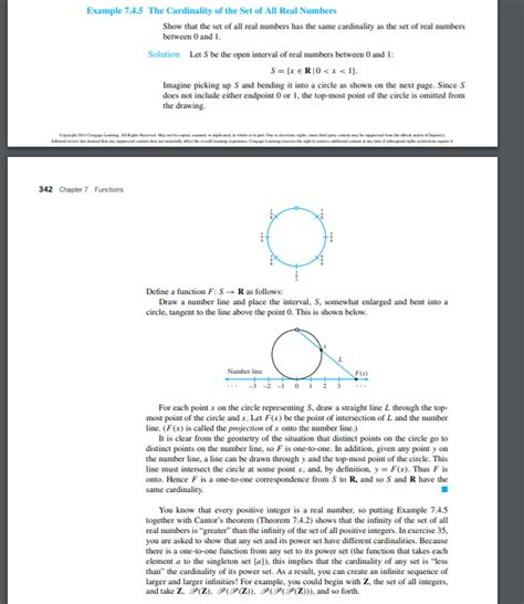 Solved Example 7.4.5 The Cardinality of the Set of All Real | Chegg.com