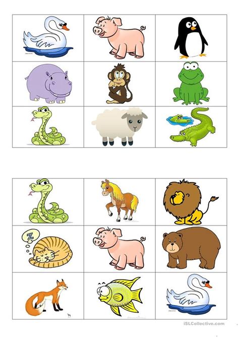 Animals bingo cards worksheet - Free ESL printable worksheets made by teachers | Animal bingo ...