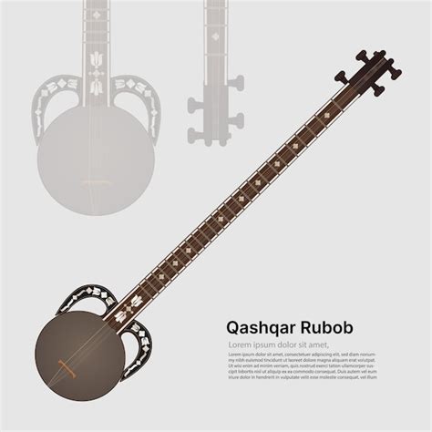 Premium Vector | Qashqar rubob uzbek national musical instrument