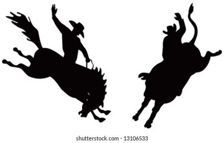 Rodeo Cowboy Silhouette Stock Vector (Royalty Free) 13106533 | Shutterstock