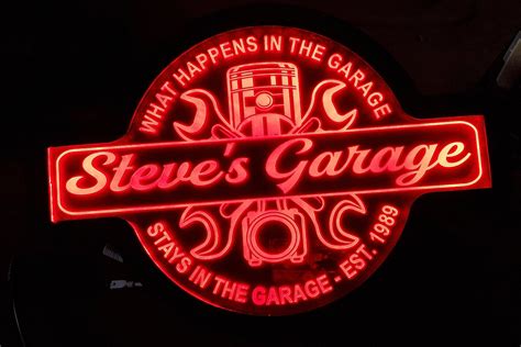 Custom Garage Sign Color Changing Acrylic Wall Led Night Light | Etsy