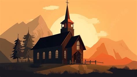 An Animated Church And Mountain Background, Picture For Church Background Image And Wallpaper ...
