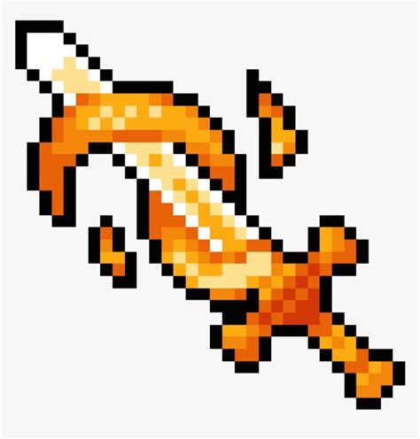 an orange pixel art piece on a white background