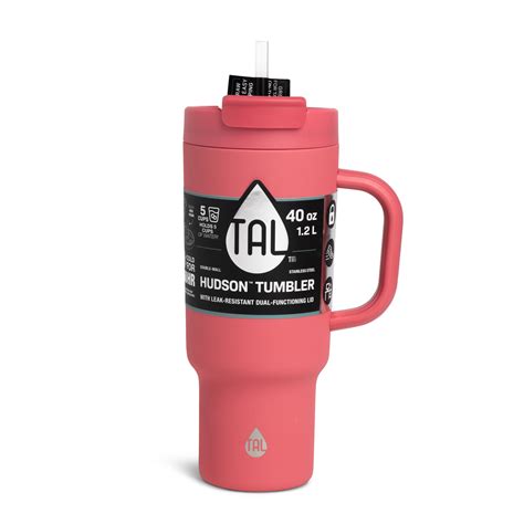 TAL Stainless Steel Hudson Tumbler with Straw 40 fl oz, Pink - Walmart.com