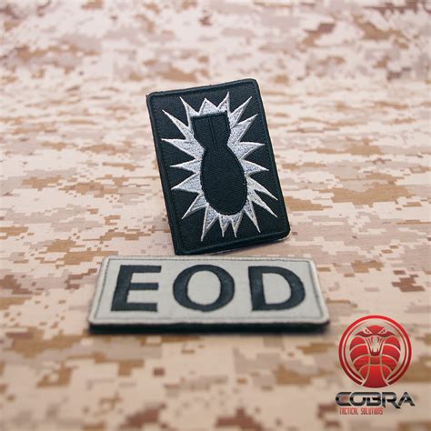 Explosive Ordnance Disposal EOD silver embroidered military patch | velcro | Military Airsoft