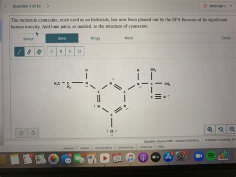 Solved The molecule cyanazine, once used as an herbicide, | Chegg.com