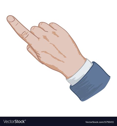 Hand sign pointing finger Royalty Free Vector Image