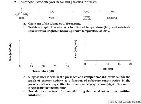 9. The enzyme urease catalyzes the following reaction | Chegg.com