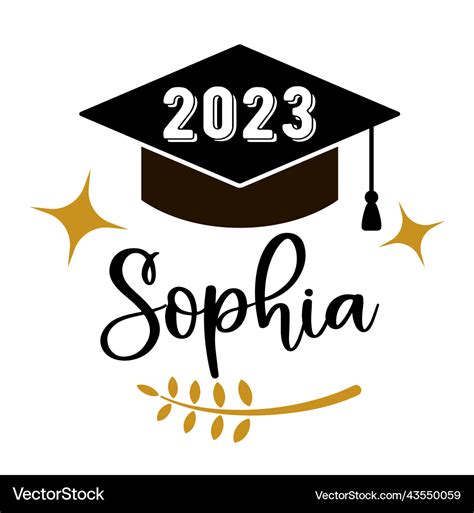 Lettering template for a graduate 2023 Royalty Free Vector