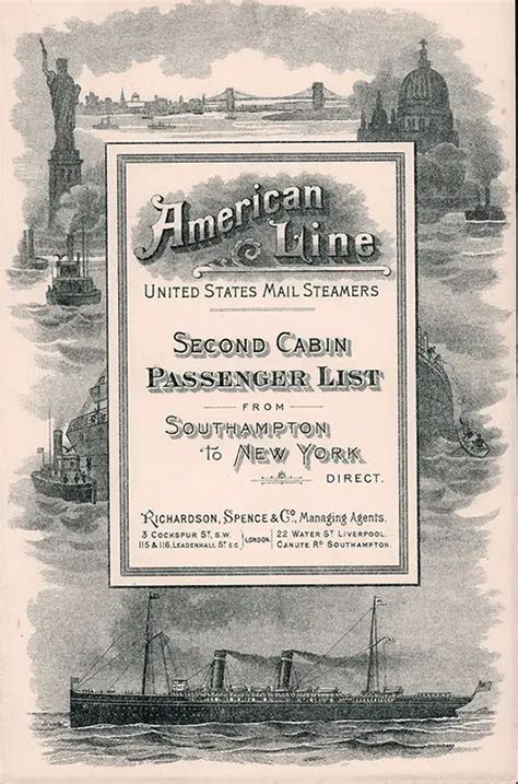 SS New York Passenger List - 9 November 1896 | GG Archives