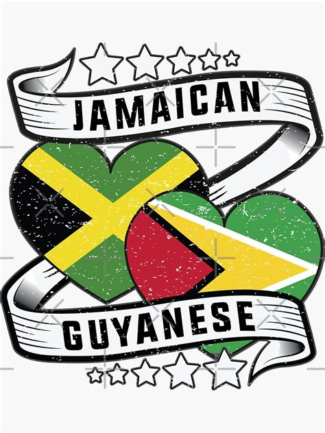 "Jamaican Guyanese flag shirt Half Guyanese and Half Jamaican " Sticker for Sale by davinccidz ...