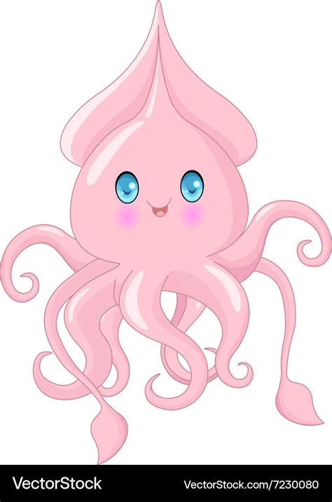 Cute squid Royalty Free Vector Image - VectorStock