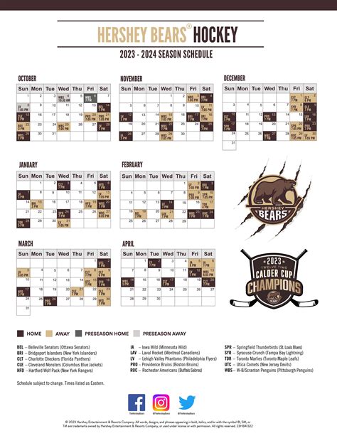 Hershey Bears release schedule for AHL’s 2023-24 season