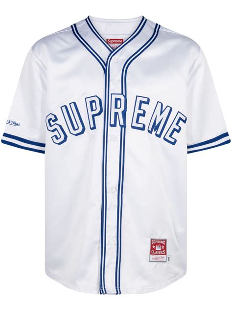 Supreme Mitchell & Ness Satin Baseball Jersey T-shirt - Farfetch