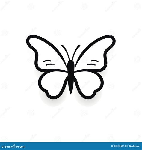 Minimalist Butterfly Icon on White Background Stock Illustration ...