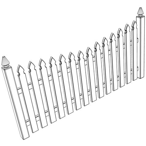 Picket Fence Drawing at GetDrawings | Free download