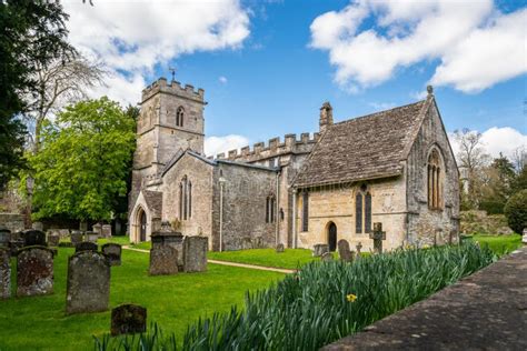 The Church of the Holy Rood in Ampney Crucis, Gloucestershire, England ...