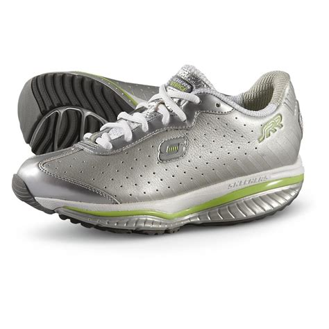 Women's Skechers® Resistance Runner Defiance SSR Athletic Shoes, Silver / Lime - 222596, Running ...