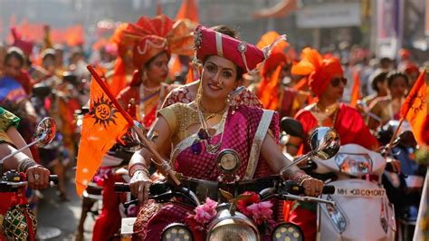 Gudi Padwa 2017: Traditional attire, drums and rangoli paint a ...