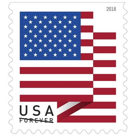 Official USPS FOREVER® 2018 US Flag Book Of 20 Stamps - Walmart.com