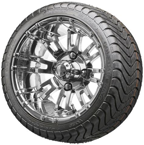 Golf Cart Wheels and Tires - 12" RHOX RX272 Chrome w/ Low Pro Tires ...