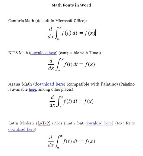 Math Fonts in Microsoft Office | Random Walks