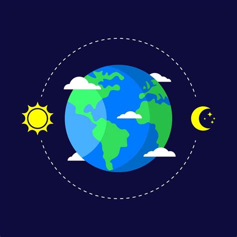 earth rotation concept illustration flat design vector eps10. simple, modern graphic element for ...
